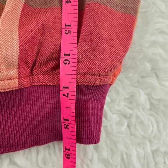 Free People Sugar Cookie Flannel Pajama Sweatshirt. Color Warm Combo. Size Small - Picture 8 of 11